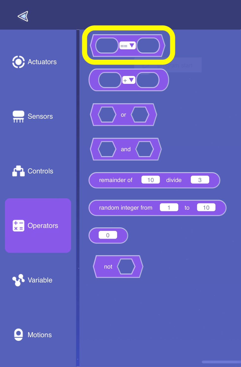 Exercise 3 Operator Options