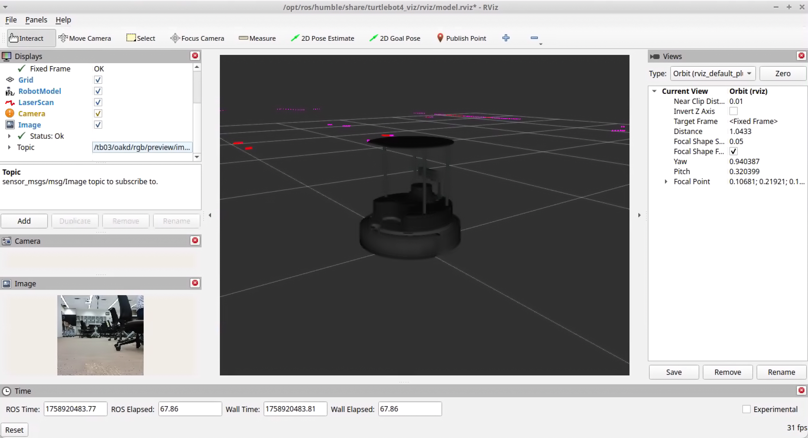 RViz LiDAR and camera feed